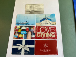 - 7 - USA Gift Cards Lands End 7 Different Cards - Cartes Cadeaux