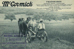 PUB FAUCHEUSES  Mc Cormick Cachet Machines Agricoles F Bordron Chavagnes En Paillers (Vendée) RV - Werbepostkarten