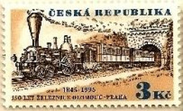 ** 81 Czech Republic 150th Anniversary Of The First Train In Prague 1995 Steam Locomotive Tunnel - Trains