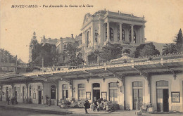 MONTE-CARLO - Vue D'ensemble Du Casino Et De La Gare - Ed. Inconnu  - Autres & Non Classés