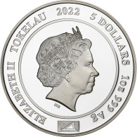 Tokelau, 5 Dollars, 1 Oz, Platinum Jubilee, 2022, 1 Oz, Proof, Argent, FDC - Nouvelle-Zélande