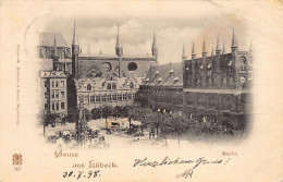 Lübeck (SH) Marktplatz Verlag Platino-M. Reinicke & Rubin, Magdeburg - Lübeck
