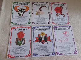 LOT DE 6 ILLUSTRATIONS "ASTROLOGIE..HOROSCOPE" ... - Astrology