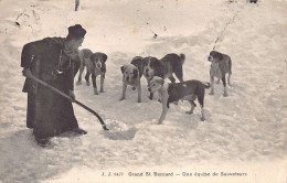 GRAND SAINT-BERNARD (VS) Une équipe De Sauveteurs - Chiens - Ed. Jullien J.J. 8477 - Altri & Non Classificati