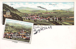 ČESKÁ Rep. Czech Rep. - ŽACLÉŘ Schatzlar - LITHO - Náměstí - Zámek - Celkový Výhled - Tchéquie