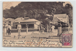 Saint Lucia - CASTRIES - Bridge Showing Police Officers, Royal Goal And Dispensary - SEE SCANS FOR CONDITION One Corner  - Santa Lucia