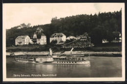 AK Pötzscha /Sächs. Schweiz, Bauernhäusl, Dampfer MS Dresden Auf Der Elbe  - Sonstige & Ohne Zuordnung