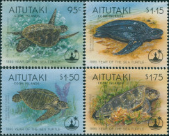 Aitutaki 1995 SG690-693 Year Of The Turtle Set MNH - Cookeilanden