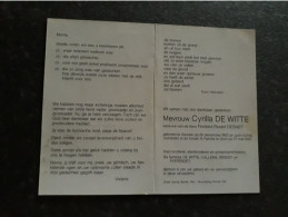 Cyrilla De Witte ° Aarsele 1902 + Gent 1990 X Floribert Florent Desmet (Fam: Callens - Pyfferoet) - Obituary Notices