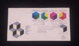 C) 1970. NETHERLANDS. FDC. SENT TO GREAT BRITAIN. MULTIPLE STAMPS OF THREE-DIMENSIONAL CUBES. XF - Autres & Non Classés