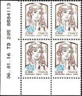 France Poste N** Yv:5234 Mi:7046 Marianne Ciappa Kawena Coin D.feuille X4 Daté Daté 6-1-2012 - Unused Stamps