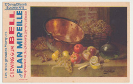 Buvard 21.5 X 13.5 Chewing Gum BELL Et Flan MIREILLE  1ère Série N° 5  Chaudron Cuivre Raisin Pomme Poire Citron - Süssigkeiten & Kuchen