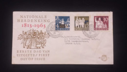 C) 1963. NETHERLANDS. FDC. SENT TO GREAT BRITAIN. MULTIPLE STAMPS OF THE NATIONAL COMMEMORATION. XF - Autres & Non Classés