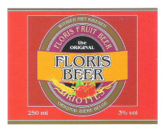 FLORIS FRUIT BIER - WITBIER MET KRIEKEN - FLORIS BEER GRIOTTES   - 250 ML -   BIERETIKET  (BE 947) - Birra