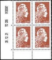 France Poste N** Yv:5250A Mi: Marianne L'engagée Philaposte Coin D.feuille X4 Daté 28-12-21 - Unused Stamps