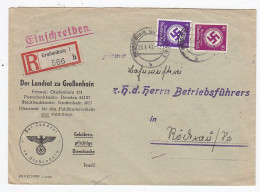 Deutsches Reich R-Brief Mit Dienstfrankatur Ab Großenhain Nach Röderau AKs - Lettres & Documents