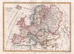 L'Europa Divisa Ne Suoi Principali Stati - Europe Europa Continent Kontinent - Estampes & Gravures