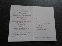 Lutgard Van Gestel ° Borgerhout 1931 + Deurne 2001 X Bob Berden - Obituary Notices