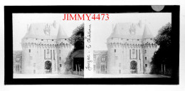 Jonzac - Le Château - Plaque De Verre Stéréo En Positif - Taille 59 X 129 Mlls - Glasplaten