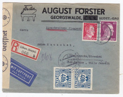 Sudetenland R-FLP-Brief Mit Zensur Und Nachporto In Die Slowakei - Sudetenland
