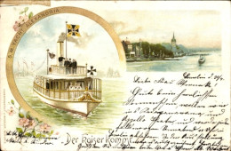 Lithographie Der Kaiser Kommt, Kaiserliche Yacht SMY Alexandria, Kaiserliche Marine - Autres & Non Classés