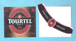BIERETIKET -  TOURTEL - PREMIUM BRUIN BIER - MALT BRUIN -  25 CL (BE 980) - Bière