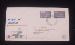 C) 1970. NETHERLANDS. FDC. SENT TO GREAT BRITAIN. DOUBLE STAMPS FROM THE OSAKA EXHIBITION. XF - Autres & Non Classés
