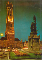 Belgium Brugge Clocktower In The Night - Brugge