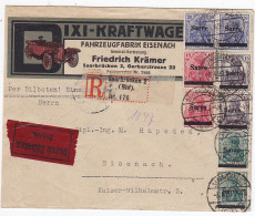 Saar Klasse Illustrierter Portogerechter R+E-Beleg Der Fahrzeugfabrik Eisenach "IXI-KRAFTWAGEN" AKs - Lettres & Documents