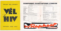 Livret  VEL D'HIV  1956-1957 Vélodrome D'Hiver Palais Des Sports Programme Du 3 Mars 1957 - Programs
