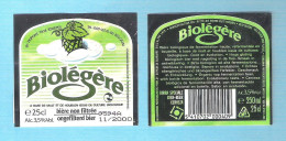 BR. DUPONT - TOURPES - BIOLEGERE    -  25 CL  -  BIERETIKET  (BE 990) - Bière