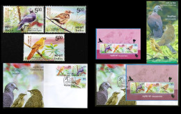 India 2017 Vulnerable Birds Endangered Animals Collection: 3v Set + Miniature Sheet + MS FDC + 3v Set FDC As Per Scan - Unused Stamps