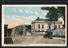 AK Alton, IL, Post Office And Third Street  - Sonstige & Ohne Zuordnung
