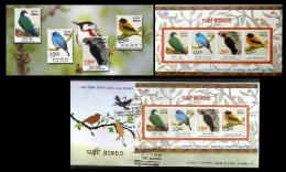 India 2016 Near Threatened Birds Collection: 4v Set + Miniature Sheet + MS FDC As Per Scan - Unused Stamps