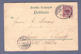 Deutsche Reichspost - Postkarte - Königsberg BAHNPOST 31.12.94 --> Davos Platz, Schweiz  (CG13110-295) - Lettres & Documents