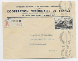FRANCE N°843 LETTRE ENTETE COOPERATION VETERINAIRE DE FRANCE MEC KRAG PARIS 82 21.III.1950 - 1921-1960: Période Moderne