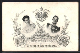 AK Vermählung Kronprinz Wilhelm Von Preussen, Porträts, Wappen  - Königshäuser