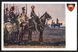 Künstler-AK Karl Alex Wilke: Soldaten Stehen Mit Pferden Auf Dem Schlachtfeld, Deutscher Schulverein Nr. 512  - Guerre 1914-18