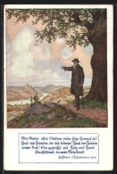 Künstler-AK Ernst Kutzer: Wanderer Blickt Auf Einen Ort, Deutscher Schulverein Nr. 1323  - War 1914-18