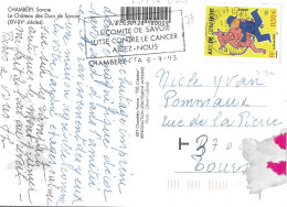 SAVOIE 73  - CHAMBERY  - AVEC LA LIGUE LE COMITE DE SAVOIE LUTTE CONTRE LE CANCER AIDEZ NOUS - BELLE FRAPPE - Maschinenstempel (Werbestempel)