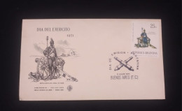 C) 1971. ARGENTINA. FDC. ARMY DAY STAMP, LINE ARTILLERY. XF - Argentina