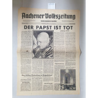 Aachener Volkszeitung, 4. Juni 1963: Der Papst Ist Tot (Johannes XXIII) : - Altri & Non Classificati