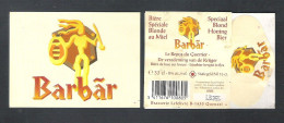 BRASSERIE LEFEBVRE - QUENAST - BARBAR - SPECIAAL BLOND HONING BIER    - 33  CL  -  BIERETIKET  (BE 1008) - Bier