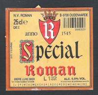 BROUWERIJ ROMAN - OUDENAARDE - SPECIAL ROMAN  - 25 CL - BIERETIKET (2 Scans) (BE 1015) - Bière