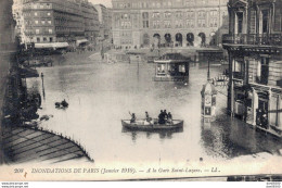 75 INONDATIONS DE PARIS JANVIER 1910 A LA GARE SAINT LAZARE - Überschwemmung 1910
