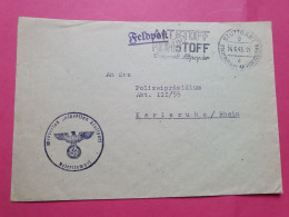 Allemagne - Enveloppe En Feldpost De Stuttgart Pour Le Quartier Général De La Police à  Karlsruhe En 1943 - Réf 3594 - Feldpost World War II