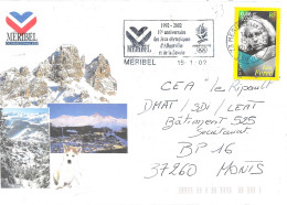 SAVOIE 73  - MERIBEL  - 1992 - 2002 10e ANNIV.  DES JEUX OLYMPIQUES D'ALB ERTVILLE ET DE LA SAVOIE - BELLE FRAPPE - Mechanische Stempels (reclame)