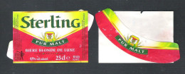 STERLING - PUR MALT - BIERE BLONDE DE LUXE  -   25 CL -  BIERETIKET  (BE 1023) - Beer