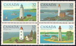 CANADA 1984 LIGHTHOUSES BLOCK OF 4** - Phares