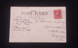 C) 1919. UNITED STATES. POSTCARD. SENT TO URUGUAY. GEORGE WASHINGTON STAMP. XF - Autres & Non Classés